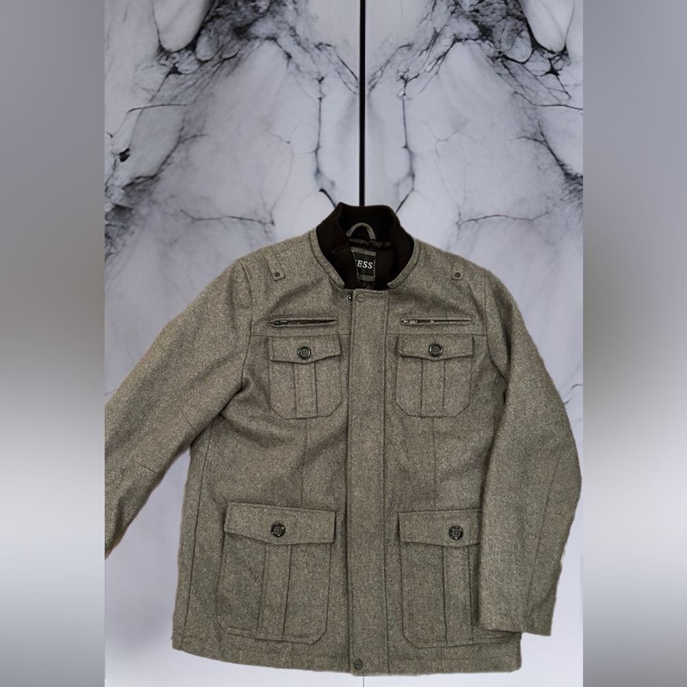 GUESS Wool Military Jacket Large